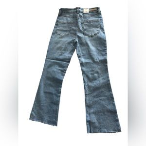 BLANK NYC The Varick Kick Flare Light Wash Raw Hem Jeans NWT Size 26